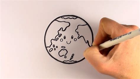 How To Draw A Cartoon Earth Youtube