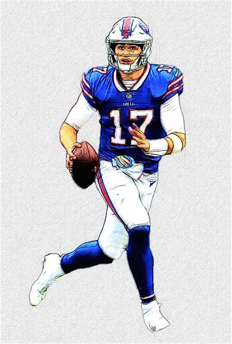 Buffalo Bills Qb Josh Allen Nfl Football Art Nfl Bills Nfl Football