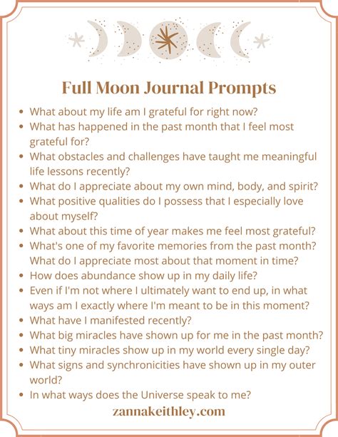 22 Full Moon Journal Prompts For Self Reflection Zanna Keithley In