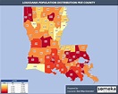 Louisiana County Map and Population List in Excel