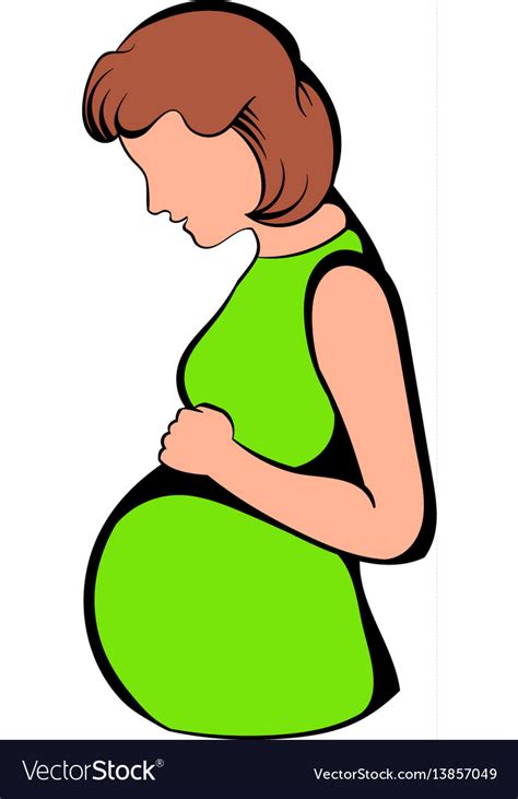 Pregnant Woman Icon Cartoon Royalty Free Vector Image