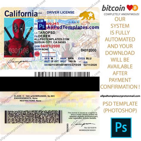 California Driver License Template Drivers License Psd Templates