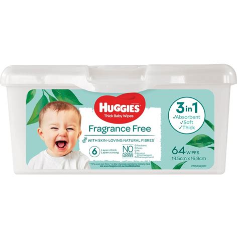Huggies Thick Baby Wipes Fragrance Free 64 Pack Big W
