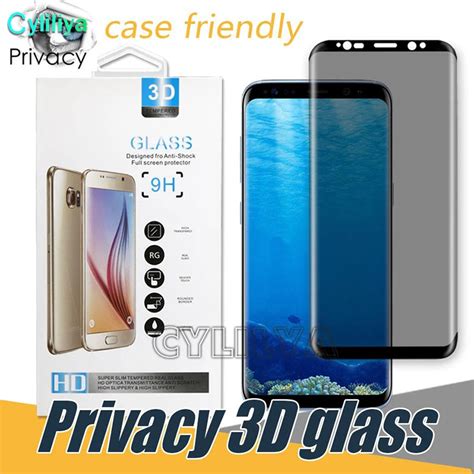 100pcs Privacy Tempered Glass For Galaxy S9 S8 Plus Note8 Friendly Anti S Py Full Cover Screen