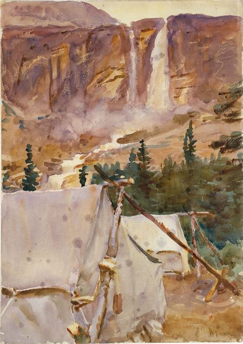 Camp And Waterfall 1916 John Singer Sargent Art Watercolor