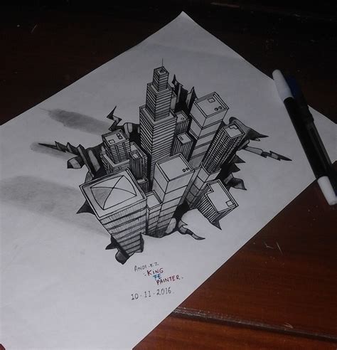 Sketsa Gambar Pensil 3d