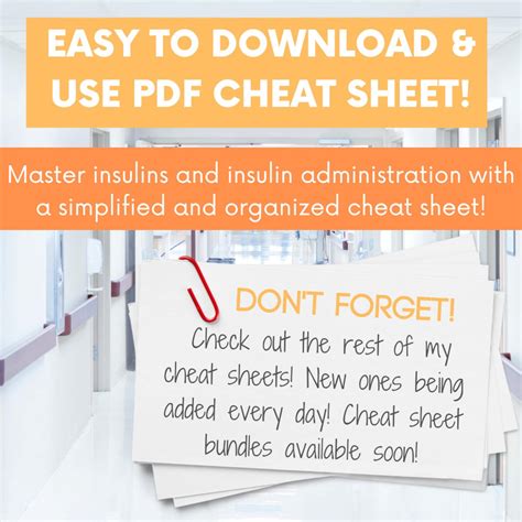 Insulin Cheat Sheet For Nursing Students Made By A Nursing Etsy