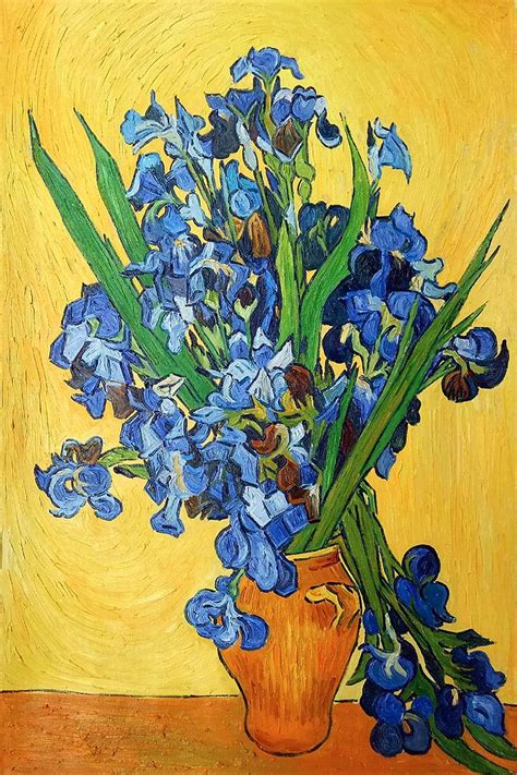 Irises In A Vase By Van Gogh Hand Painted Reproduction At Overstockart