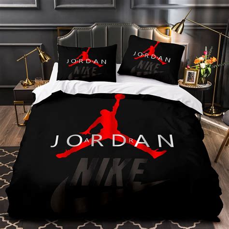 Nike Jordan Bed Set Quilt Cover Pillowcase Jordan Bedding Without Filler Bed Linens Luxury