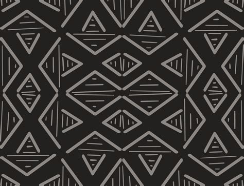 African Mudcloth Geometric Pattern Graphic By Parinya Maneenate