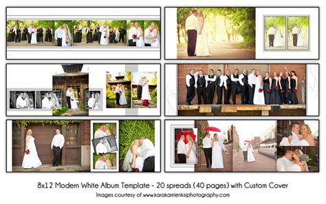 Modern White 8x12 Digital Wedding Album Template 20 Spread Etsy