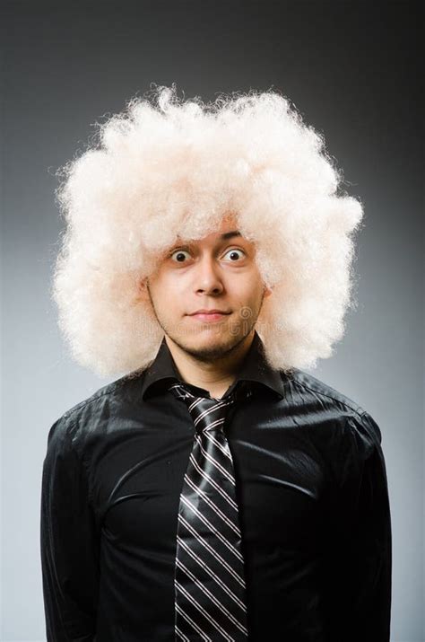 The Man With Funny Hair Style Stock Photo Image Of Male Grey 145360664
