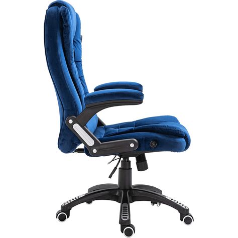 Cherry Tree Furniture Executive Recline Extra Padded Office Chair Standard Mo17 Blue Velvet