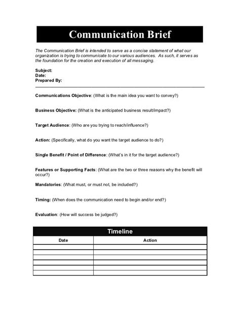 Communication Brief