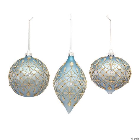 Melrose International Glass Ornament Set Of 6 475in Oriental Trading