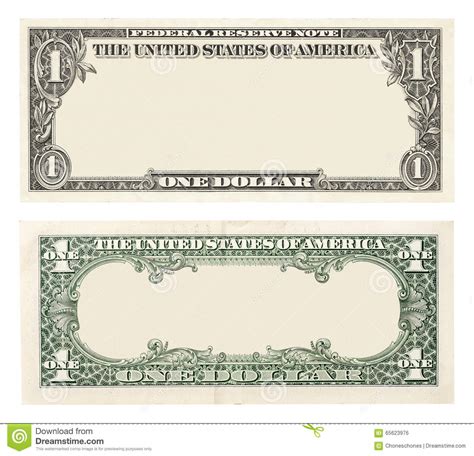 Customizable Blank Dollar Bill Template