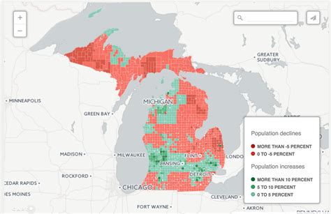 Population Map Of Michigan Tourist Map Of English