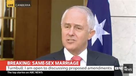 Australian Pm Malcolm Turnbull Speaks On Marriage Survey Results They