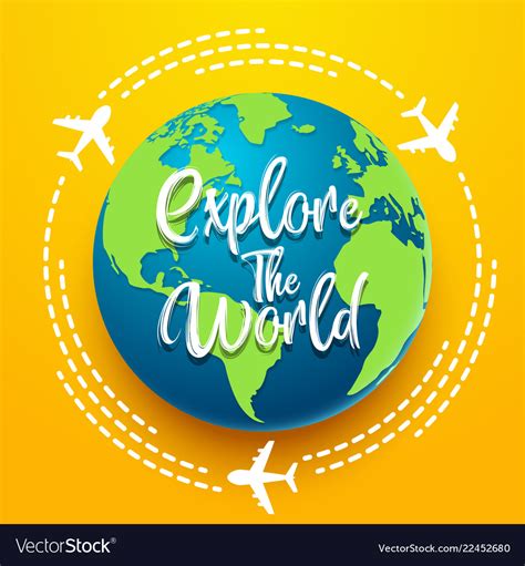 Time To Travel Explore The World With Aircraft Vector Image