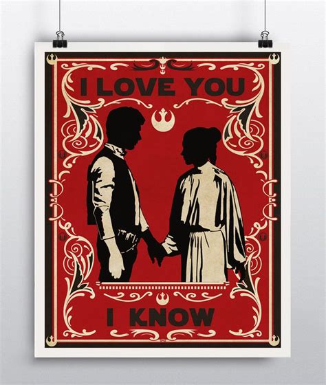 Han Solo And Princess Leia I Love You I Know Star Wars Art Star