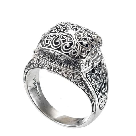 Gerochristo 2968n ~sterling Silver Filigree Poison Ring