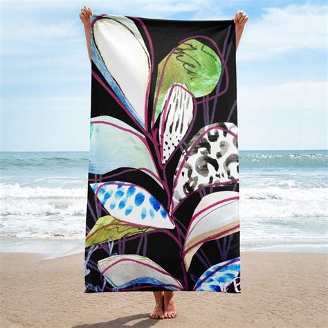 Floral Beach Towel Fine Art Print Original Art Print Etsy