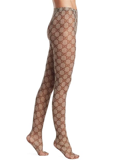 Gucci Gg Supreme Tights In Natural Lyst