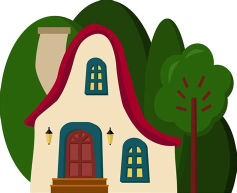 A Fairy Tale House On A Background Of Trees A House With A Garden