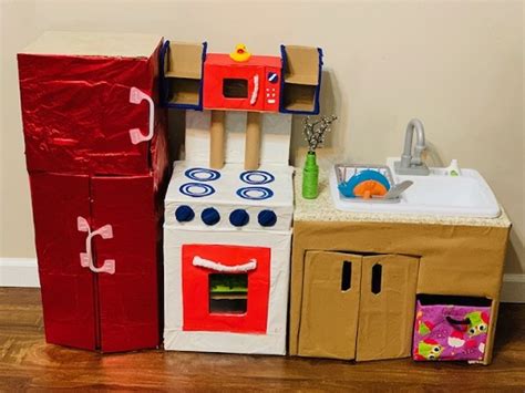 Diy Cardboard Kitchen Set Housebound With Kids
