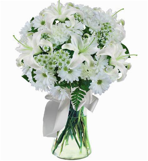 Sympathy Flower Arrangement With Lilies In A Vase Buy In