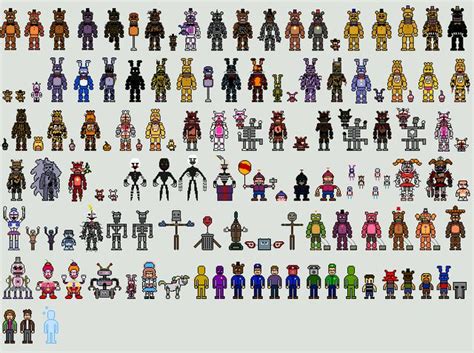 A Fnaf All Character Pixel Art Inspired By Shadow24 Pixel Art And Fnac