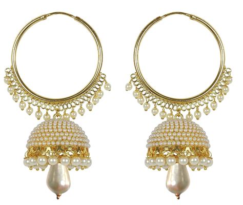 Buy Meenaz Jewellery Traditional Gold Plated Pearl Jhumkas Jhumka Jhumki Earrings For Women