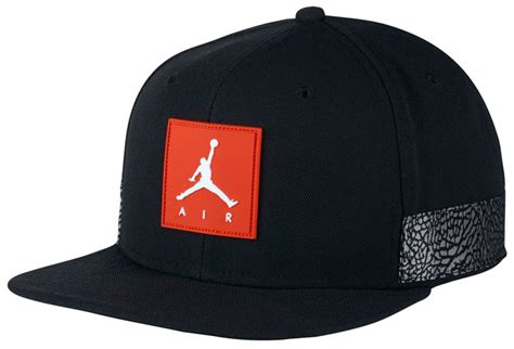 Jordan Retro 3 Black Cement Snapback Cap