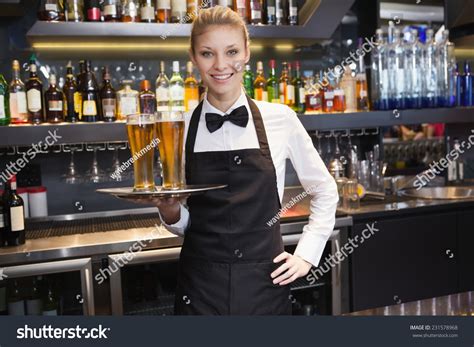 Waitress Hand On Hip Holding Tray Stock Photo Shutterstock