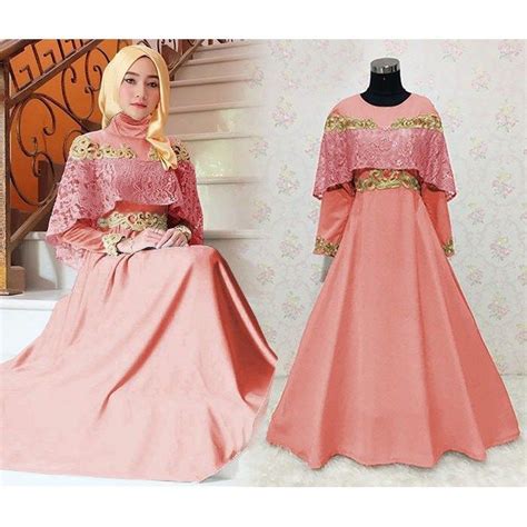 Gaun pesta brokat warna magenta : Model Gamis Brokat Warna Peach | Baju muslim, Gaun, Model