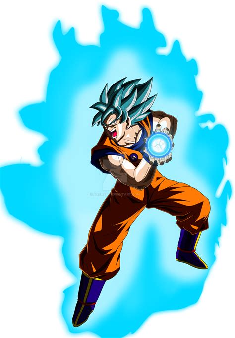Goku Super Saiyan Blue Kamehameha Pose By Aashananimeart Goku Ssj