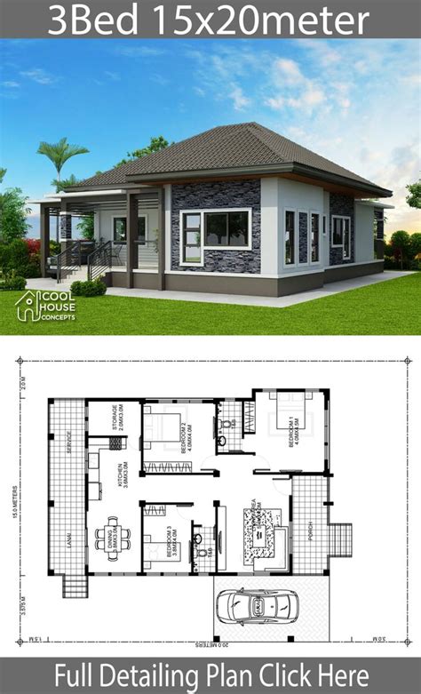 Home Design Plan 15x20m With 3 Bedrooms Home Planssearch Modern