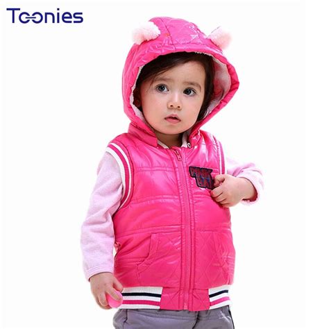 1 3 Yrs Kids Coats 2018 Winter Infant Vests Hooded Boy Waistcoat Thick