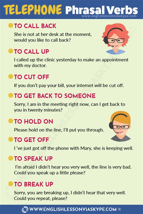 List Of English Telephone Phrasal Verbs Learn English With Harry 👴