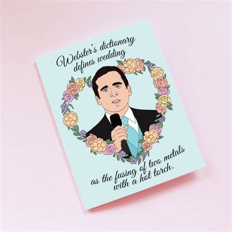 The Office Wedding Card Michael Scott Marriage Engagement Etsy