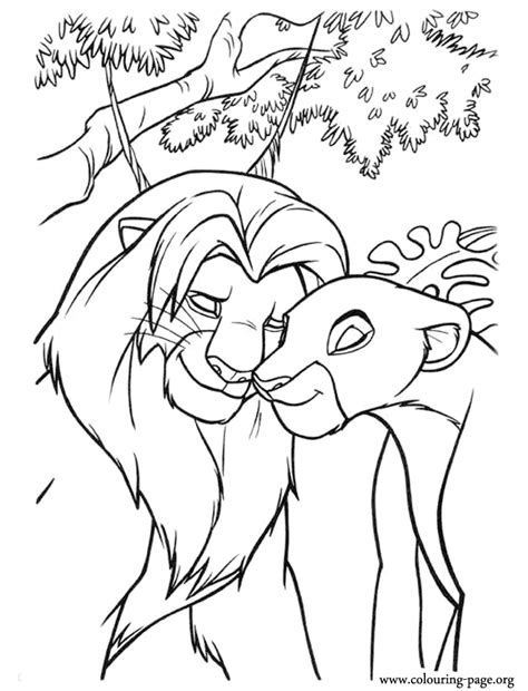 The Lion King Simba And Nala Meet Again Coloring Page