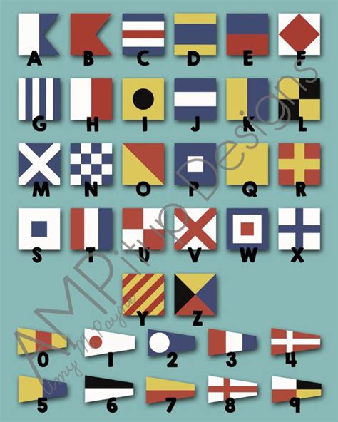 Nautical Flags Alphabet and Numbers Digital File by AMPitupdesigns, $4.00 | Nautical flag ...
