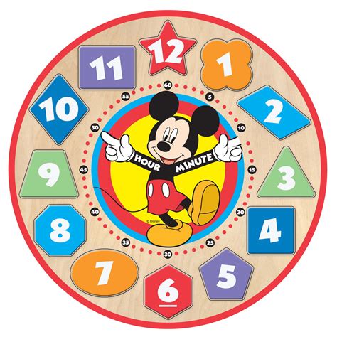 Melissa And Doug Disney Mickey Mouse Wooden Shape Sorting Clock Home