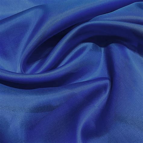Blue Satin Silk Double Organza Fabric — Tissus En Ligne