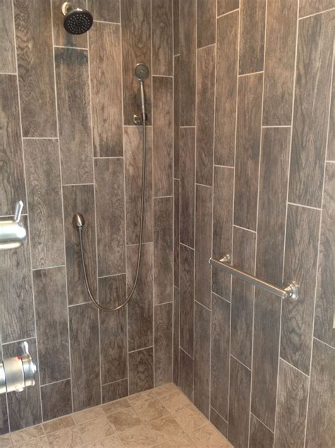 Try Wood Look Tile On Your Shower Walls In A Random Pattern It Goes