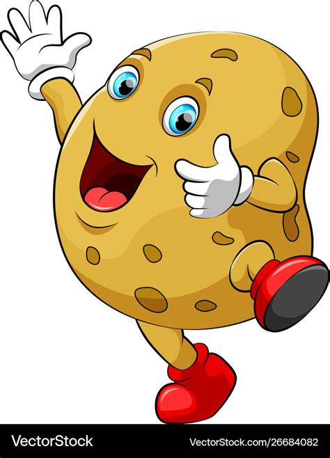 Happy Potato Cartoon Character Royalty Free Vector Image