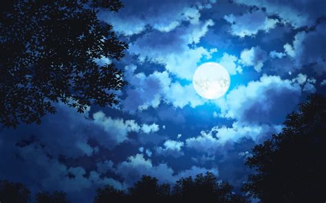 Night Sky With Cloud Anime Wallpapers Wallpaper Cave