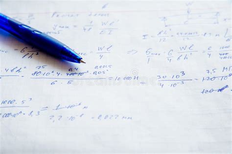 Squared Sheet Of Paper Filled With Formulas Stock Photo Image Of