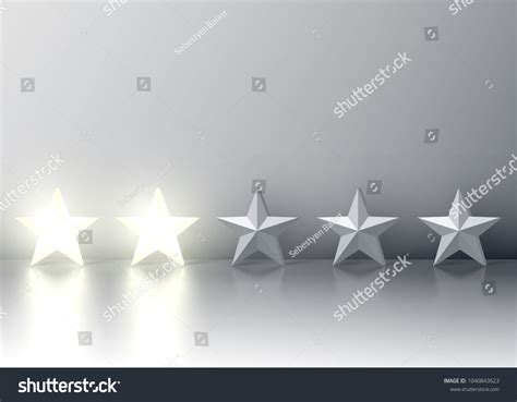 Twostar Rating Glowing 3d Stars Vector Stock Vector Royalty Free