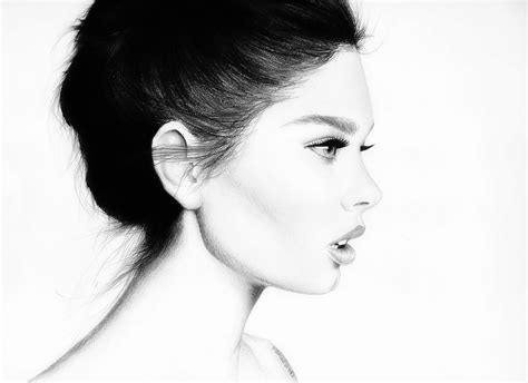 Side Profile Face Woman Drawing At